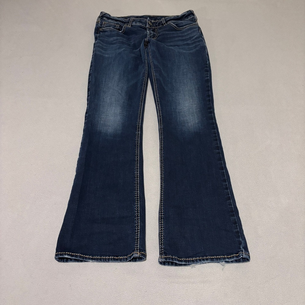 Silver Jeans Co Womens Elyse Slim Bootcut 28x31 Dark Wash Denim Jeans Classic